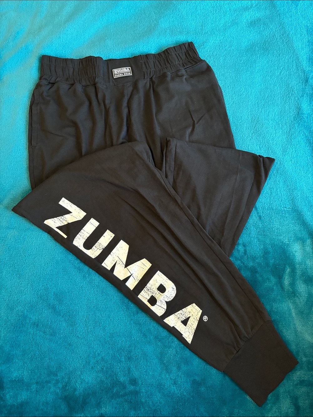 Zumba Fitness Black Sweatpants with White Logo
